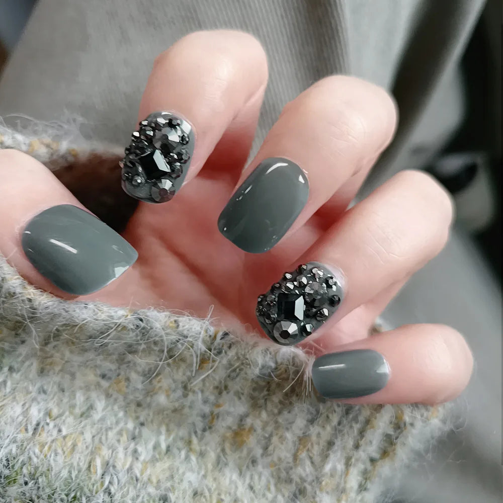 Red Rose Press-On Nails – Long Ballet, French Style, Full Cover Tips