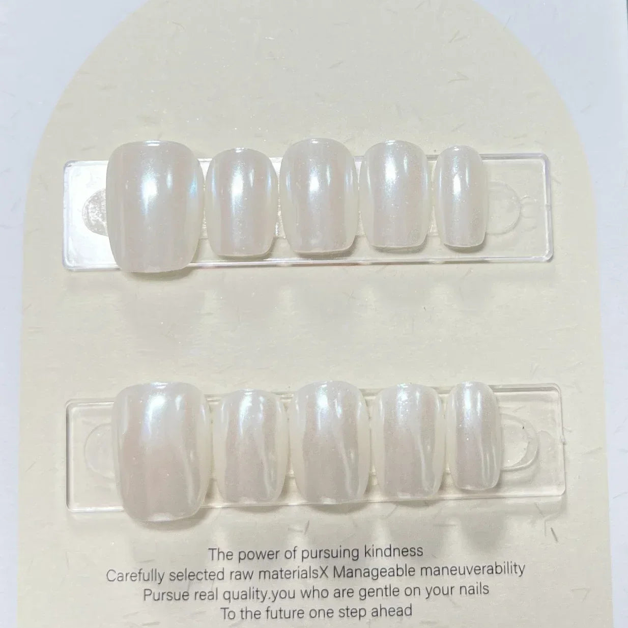 Pure Color Handmade Short False Nail with Glue Press On Nails Full Cover French Round Head Manicure Wearable Nail Tips Art