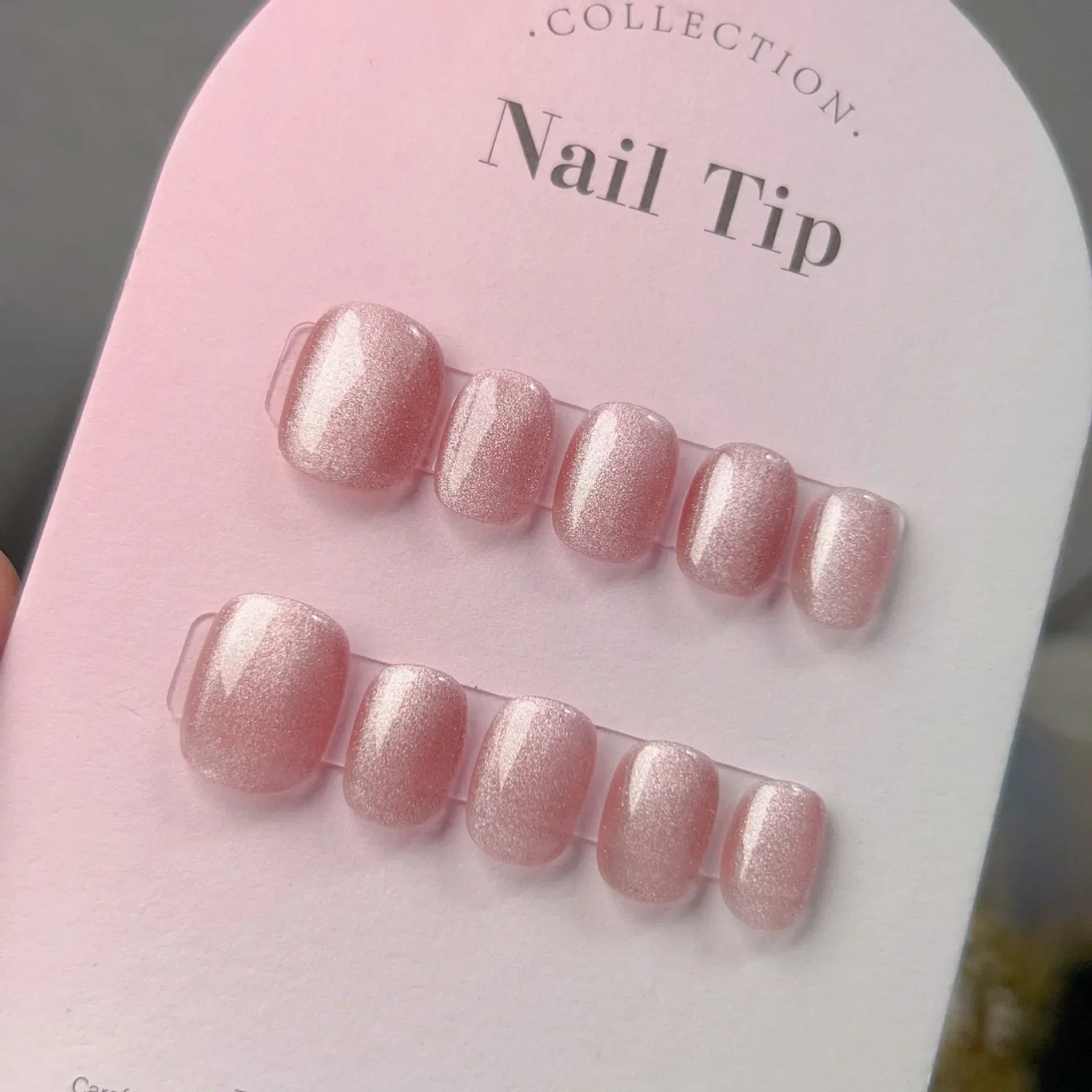 Pure Color Handmade Short False Nail with Glue Press On Nails Full Cover French Round Head Manicure Wearable Nail Tips Art