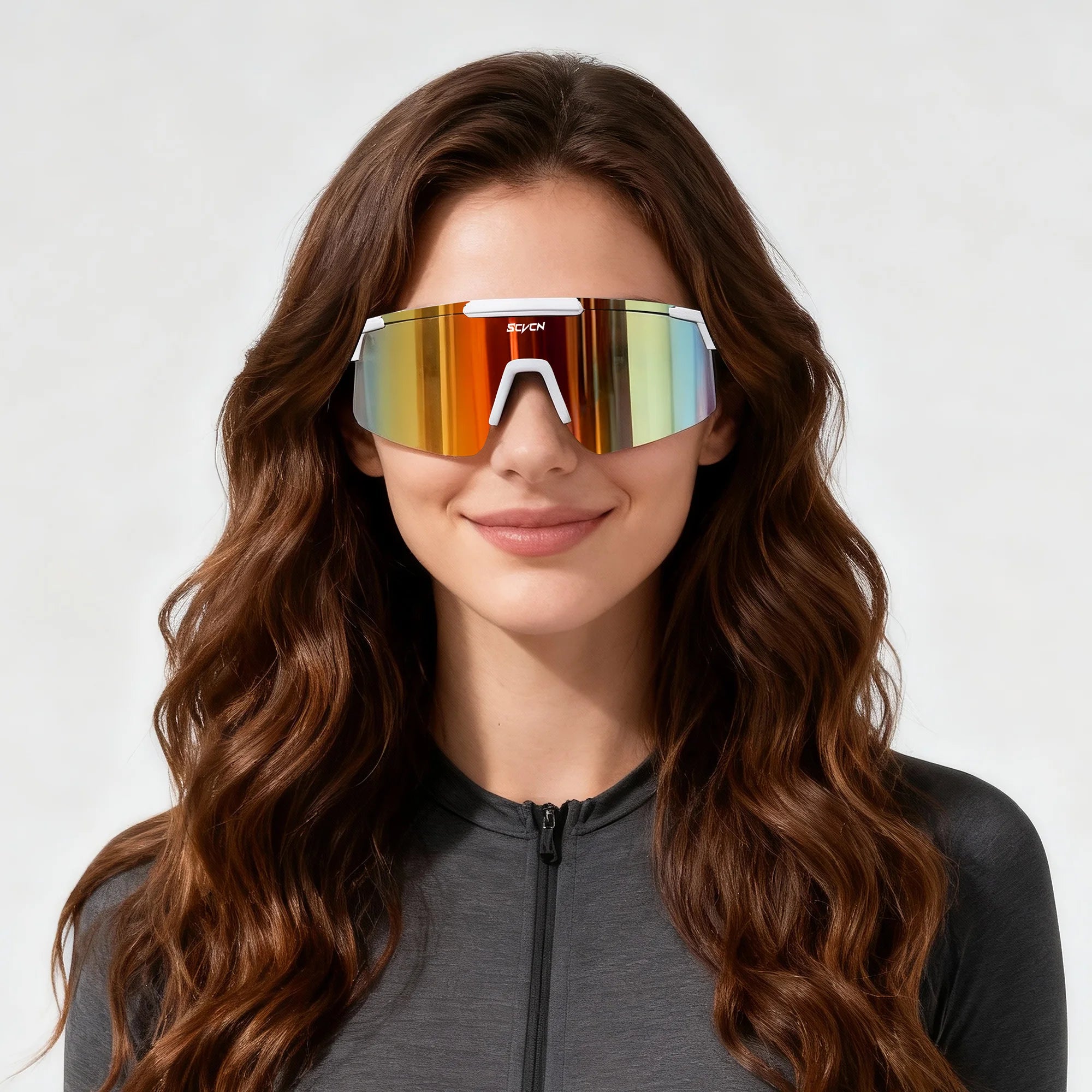 SCVCN Sunglasses Men Women Fashion Glasses Sports Glasses Mountain Climbing Driving Bicycle Cycling UV400 Eyewear