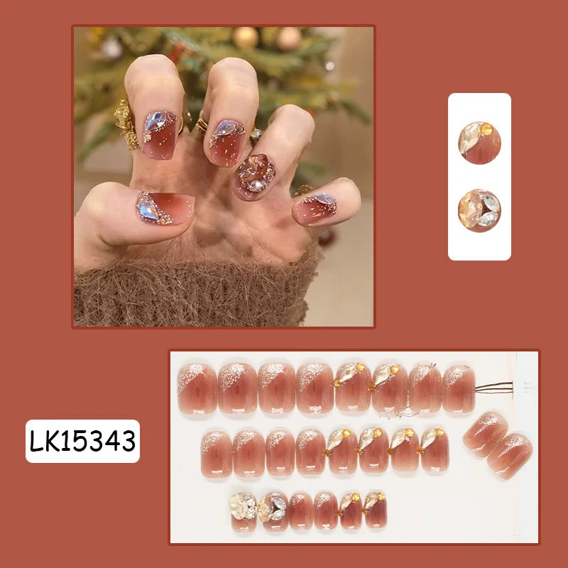 Red Rose Press-On Nails – Long Ballet, French Style, Full Cover Tips
